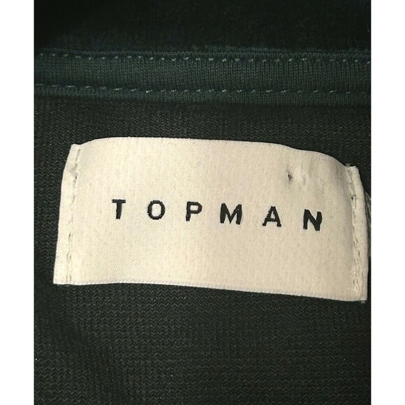 Topman Men’s oversized velour 1/4 zip Sweatshirt Pullover in Green Small LRD1-2 - Picture 7 of 8